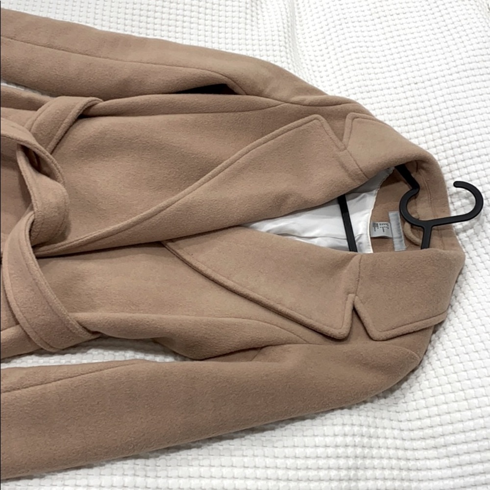 Sz 6;  wool blend coat.Wrap around with belt;